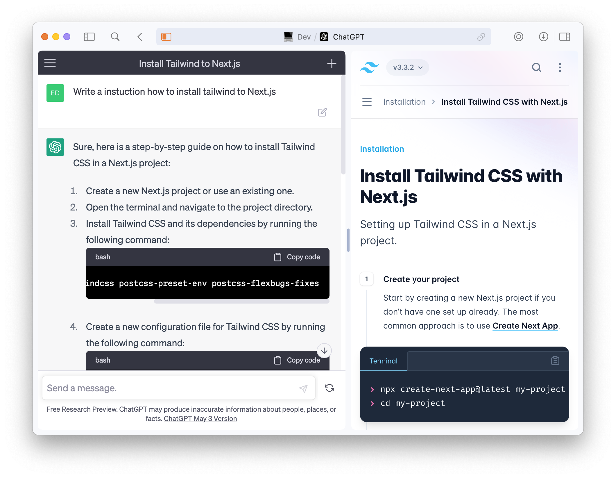 SigmaOS split screen